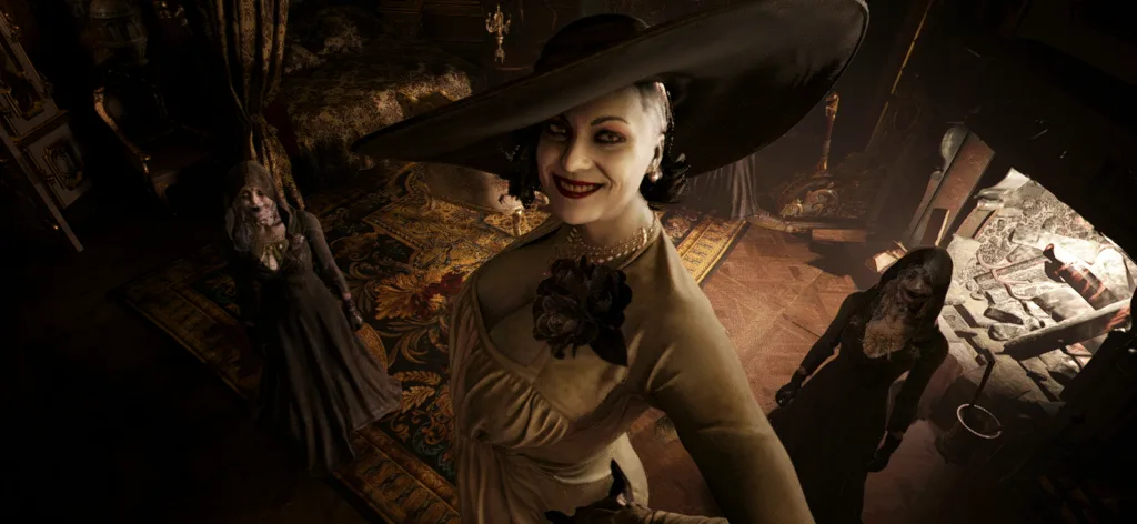 Alcina Dimitrescu looking at at Resident Evil Village
