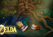 Nintendo Direct 2026 Is Here! The legend of zelda ocarina remake logo with young link sleeping right beside under the great deku tree.